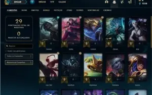Conta ouro 1 com 27 Champs e 3 Skins + 6 Fragmentos