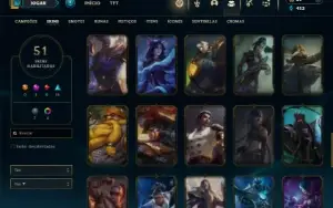 Platina 4 com 85 Champs e 51 Skins + 6 Vitoriosas
