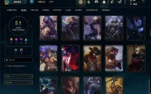Platina 4 com 85 Champs e 51 Skins + 6 Vitoriosas