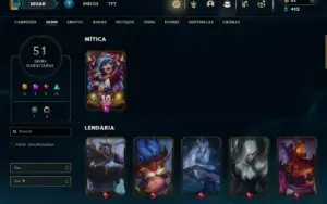 Platina 4 com 85 Champs e 51 Skins + 6 Vitoriosas