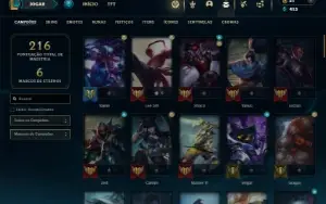 Platina 4 com 85 Champs e 51 Skins + 6 Vitoriosas
