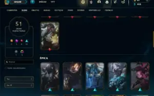 Platina 4 com 85 Champs e 51 Skins + 6 Vitoriosas