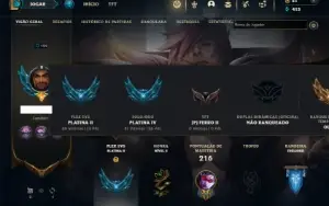 Platina 4 com 85 Champs e 51 Skins + 6 Vitoriosas
