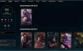 CONTA LEAGUE OF LEGENDS COM MUITAS SKINS