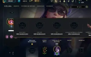 Unranked com 50 Champs e 9 Skins