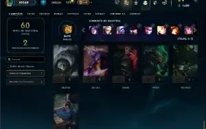 Unranked com 50 Champs e 9 Skins
