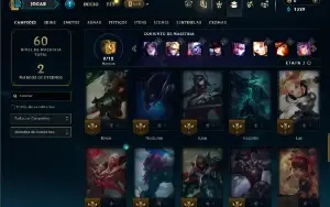 Unranked com 50 Champs e 9 Skins
