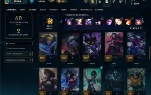 Unranked com 50 Champs e 9 Skins