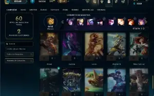 Unranked com 50 Champs e 9 Skins