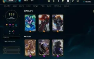 Conta ouro 1 com 140 Champs e 189 Skins ( MAIN ADC )