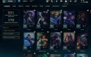 Conta ouro 1 com 140 Champs e 189 Skins ( MAIN ADC )