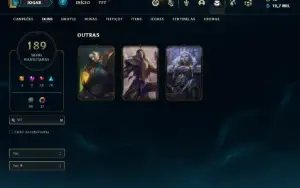 Conta ouro 1 com 140 Champs e 189 Skins ( MAIN ADC )