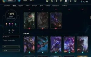 Conta ouro 1 com 140 Champs e 189 Skins ( MAIN ADC )