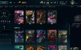Conta Nível 133, Unranked, 72 Campeões, 23k de EA, 37 Skins