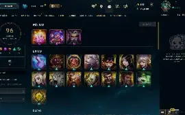 Conta Nível 133, Unranked, 72 Campeões, 23k de EA, 37 Skins