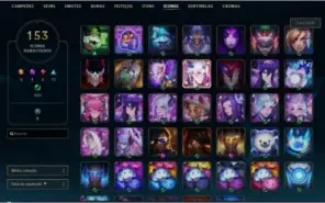Conta com 430 skins,completa.
