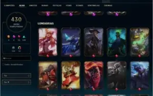 Conta com 430 skins,completa.