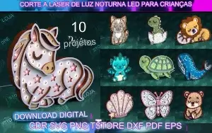 São 10 pacotes com artes para corte (CNC, Silloute etc)