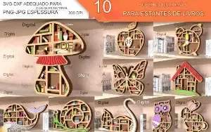 São 10 pacotes com artes para corte (CNC, Silloute etc)