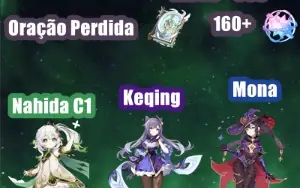 Conta AR 49 com Nahida C1, Oração, Keqing + 160 tiros