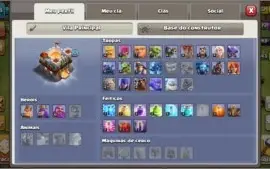 CONTA CV11 RECENTE CLASH OF CLANS + DECORAÇÕES RARAS