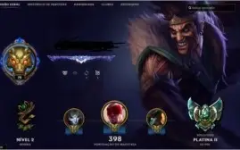 Conta de LOL Diamante 5 Season 7 Platina 2 Season 8