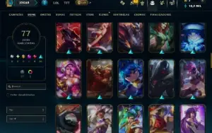 Bronze 4 com 120 Champs e 77 Skins ( ADC / SUP / MID )