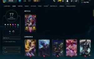 Bronze 4 com 120 Champs e 77 Skins ( ADC / SUP / MID )