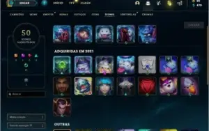 Conta Unranked (ex Platina) com 39 Champs e 12 Skins