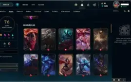 Conta League of Legends - Ouro 4 -  90 Champs e 76 Skins