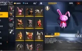 FREEFIRE LVL 75 11K DE LIKE COM ANGELICAL AZUL E VERMELHA