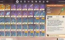 AR 35 YELAN + HUTAO+ ELEGIA (ARCO 5 ESTRELAS)+ LANÇA DE JADE
