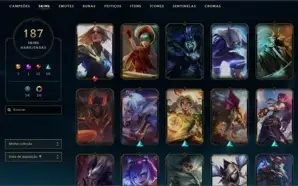 Conta mestre lol 187 skins todos os champs