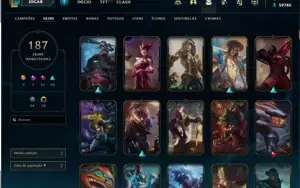 Conta mestre lol 187 skins todos os champs
