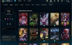 Conta ouro 1 com 25 skins e 71 champs