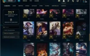 Conta ouro 1 com 25 skins e 71 champs