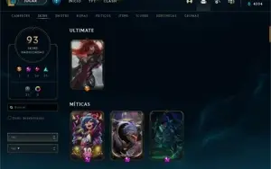 CONTA DE LOL - BONS ESPOLIOS - SKIN PRESTIGIO - GOLD IV
