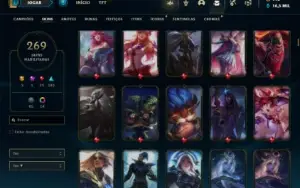 Conta Unranked com 150 Champs e 269 Skins ( MAIN MID / SUP )