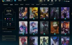 Conta Unranked com 150 Champs e 269 Skins ( MAIN MID / SUP )