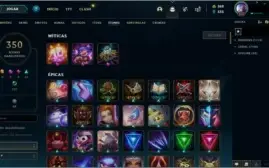Conta lol Todos os campeões, 348 Skins email não confirmado