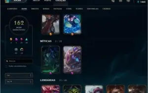 vendo conta lol com 2 skins MITICAS, 162 totais, Diamante 5