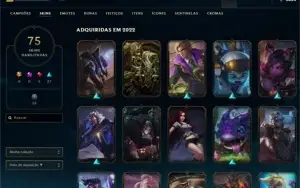 Conta com 75 skins 100 champs