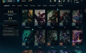 Unranked com 135 Champs e 109 Skins