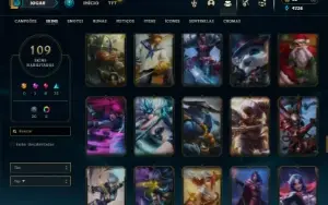 Unranked com 135 Champs e 109 Skins