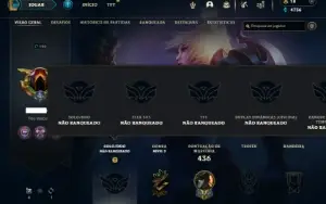 Unranked com 135 Champs e 109 Skins