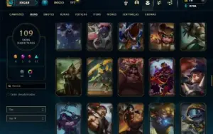 Unranked com 135 Champs e 109 Skins