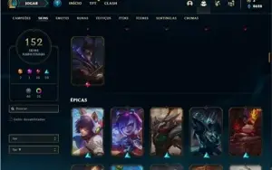 Conta ouro 2 com 140 Champs e 152 Skins ( 500k de Shaco )