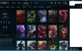 Vendo conta de League of Legends Unranked com 321 skins.