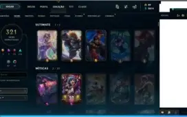 Vendo conta de League of Legends Unranked com 321 skins.