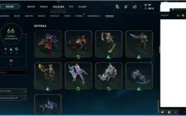 Vendo conta de League of Legends Unranked com 321 skins.